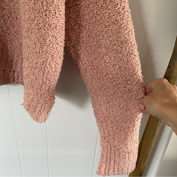 Free People Finders Keepers Sweater Peach Pink Knobby Knit Slouchy Textured - Picture 7 of 13